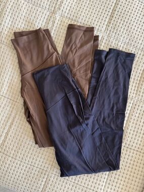 aerie Leggings x2 in Brown and Navy